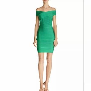 WOW Couture Off-the-Shoulder Body-Con Dress Medium Green
